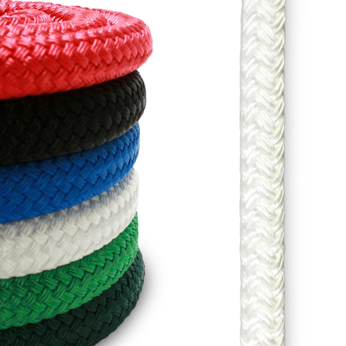 Solid Braid Nylon Rope in 1/8, 5/32, 3/16, 1/4, 5/16, 3/8, and 1/2