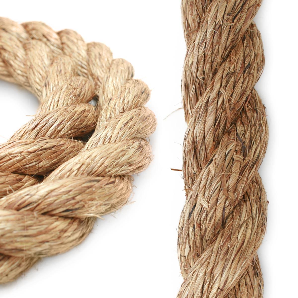 Manila Rope - 3/8 Inch Rope 600' - 3 Strand Cordage Twisted Braided Rope -  Thick Natural Fiber Rope for Nautical, Marine, Decorative Rope for Crafts